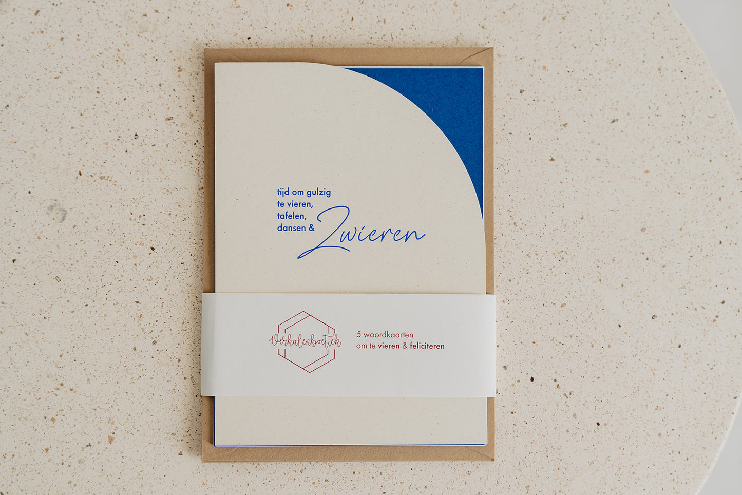 Set 5 woordkaarten - Feest & felicitaties